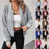 Women's Casual Long Sleeve Baseball Collar ZipperFront Bomber Jackets Outwear Top