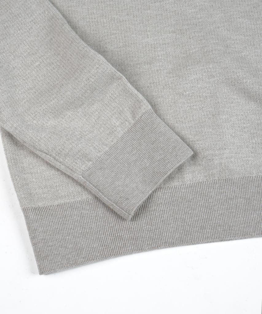 BIRBANTE Soft Washable Two-Tone Collared Knit - Ivory