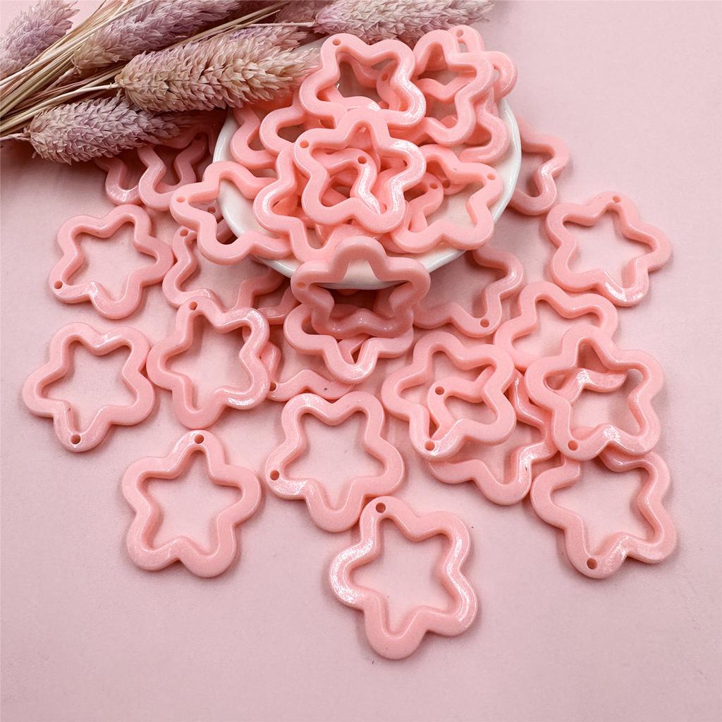 Для изготовления ожерелья и сережек 30 мм подвеска в форме пентаграммы со звездой 40 шт. ярких цветов DIY ювелирный материал подвески модные акриловые