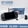 Многофункциональный SF3000 4,5-дюймовый портативный игровой плеер IPS-экран Портативная ретро-видеоигровая консоль Встроенные 20000+ игр