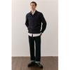 HM Textured oversHirt Regular Fit Navy Blue