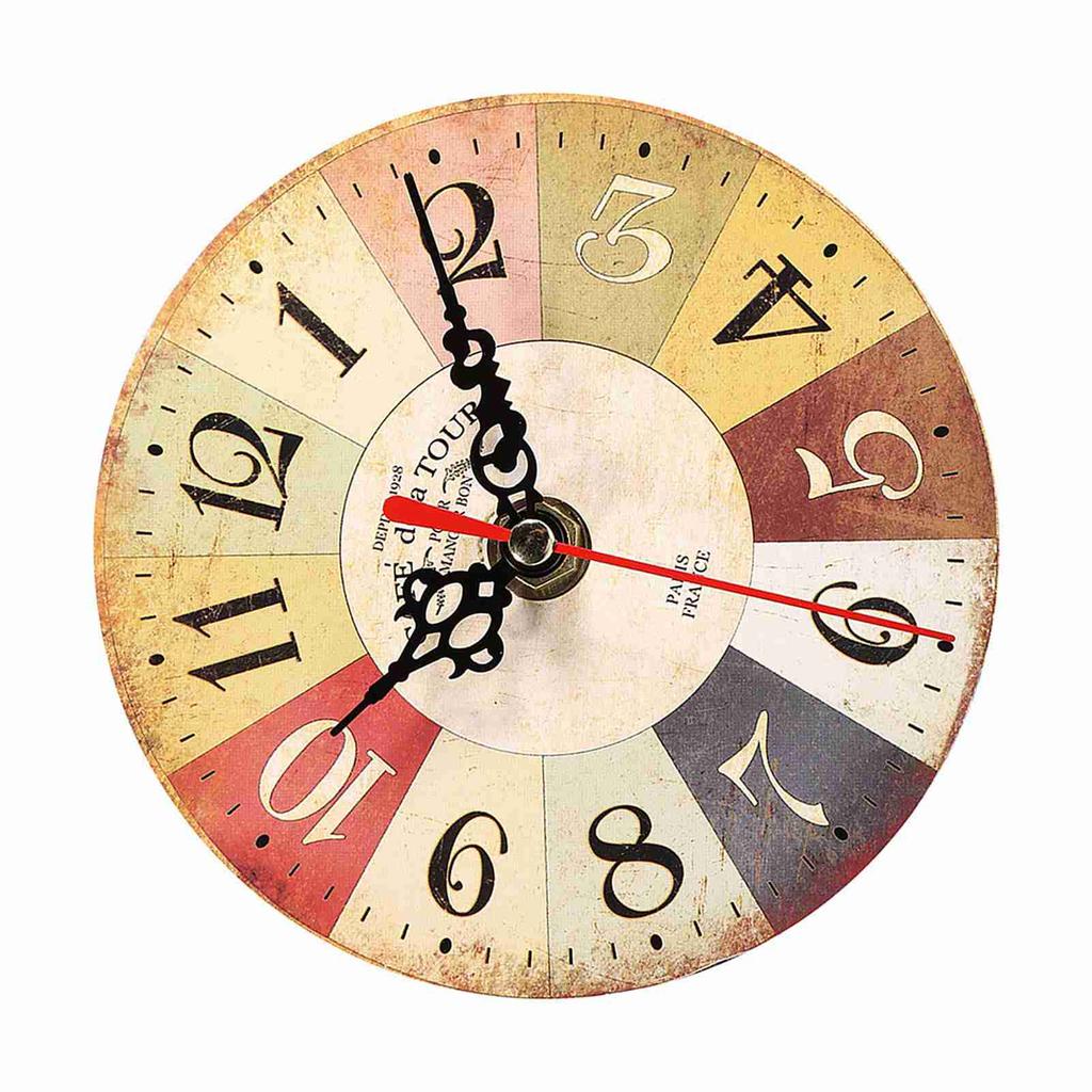 1Pc Artistic Creative European Style Round Antique MDF Home Office Wall Clock Decoration New