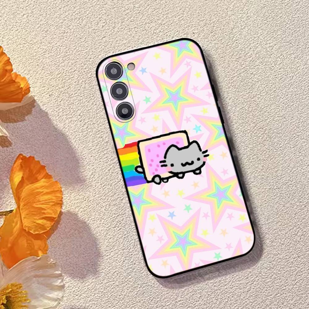Милый Чехол-Телефон Кот N-Nyan Силиконовый Мягкий Для Samsung Galaxy A73,A72,A71,A70,A53,A52,A51