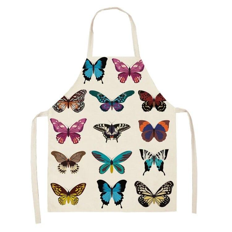 Женский милый детский мультяшный розовый садовый фартук, аксессуары для приготовления пищи, домашний декор, льняной кухонный фартук с анютиными глазками