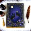 Гримуар Черной Совы – Кожаная Книга Теней | Ведьмовская Книга Заклинаний | Дневник Лунной Магии Ручной Работы | Тетрадь для Таро