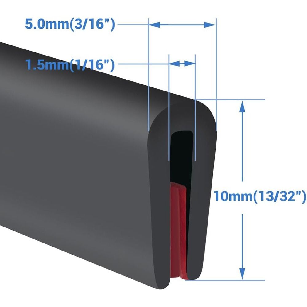 New U-Shape Edge Protector Strip Trim 3 Meters Rubber Edge Trim Strip Waterproof Seal Edge Shield