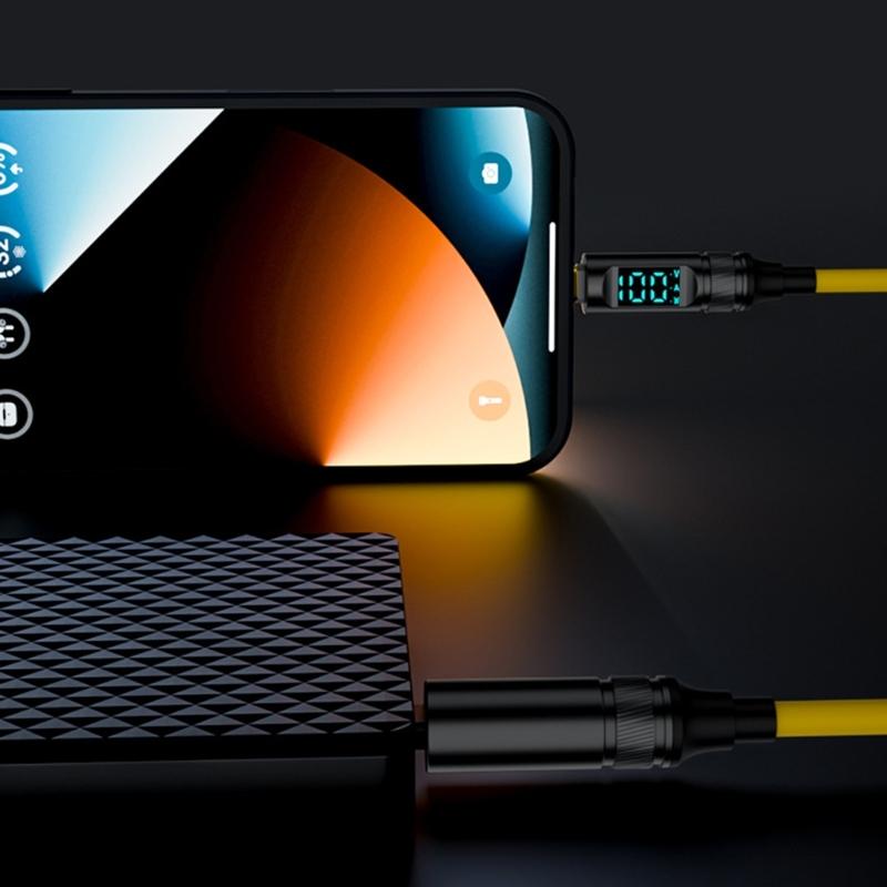 PD100W Quick Charging Cable USB C to TypeC Wire with LED Screen, 8K Video Output & OTG Support