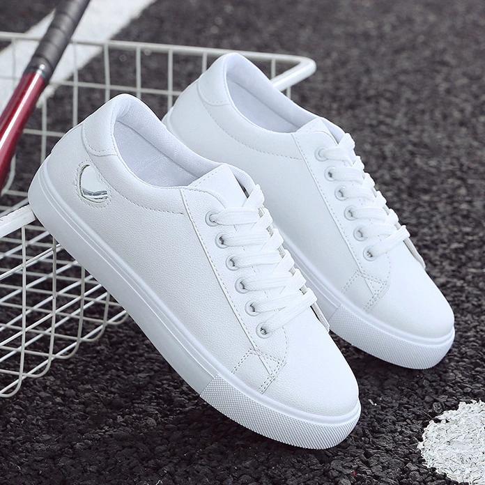 Fashion Pink Heart Shoes Flat Running Shoes for Women Sport Light Casual Breathable Shoes Women Sneaker White Tennis Ladies Footwear