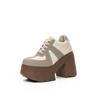 High Heels Ladies Spring 11cm Fashion Women's Shoes Platform Artificial Leather Lace-up Ladies Shoes