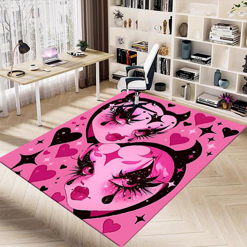 1PC Devil Hearts Extra Large Non Slip Floor carpet, Office, family, bedroom, Studio Large Area Rug Indoor Rugs, , Vibrant Colors