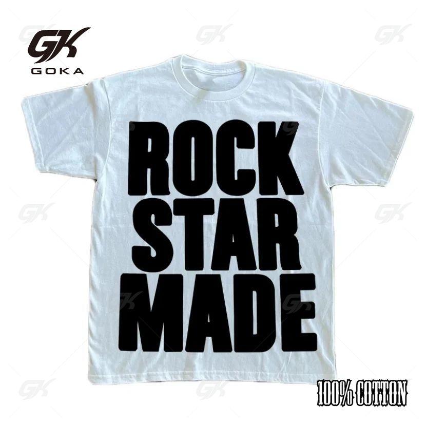 Рок Готика Мода Мужская Панк Хип-Хоп Рэп Винтажный Принт с Буквами Короткая Хипстерская Футболка Повседневная Оверсайз Y2K Хлопок Уличная Одежда