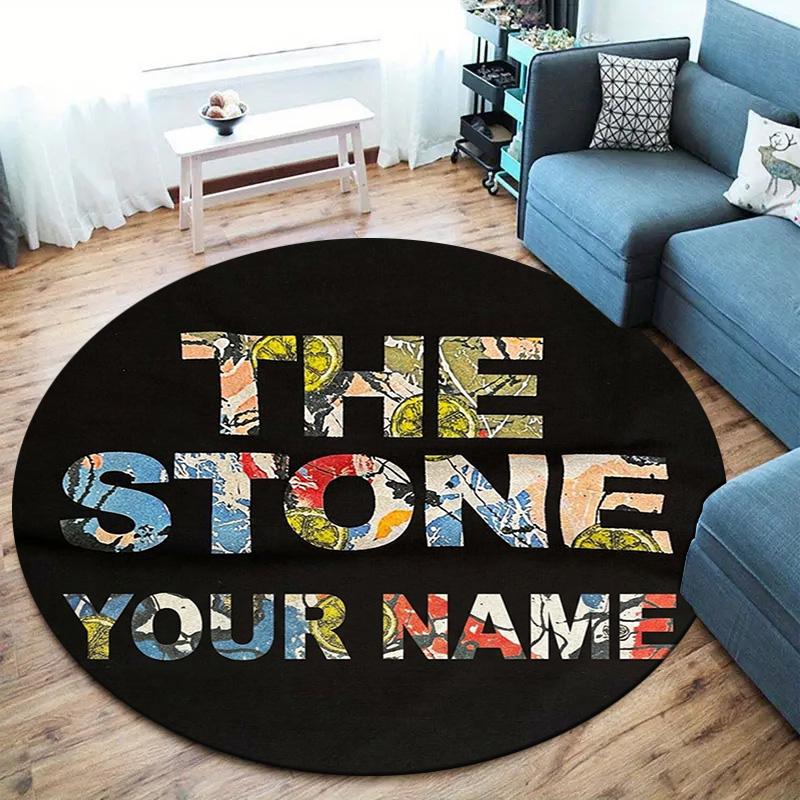 Filmstrip Selfies Custom Name Round Area Rug Carpet Rug For Living Room Bedroom Sofa Playroom Decor Nonslip Floor Mat