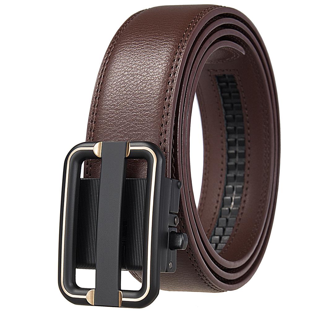 Мужской ремень с автоматической пряжкой, деловой ремень из коровьей кожи, повседневный ремень Ly36-561958-1