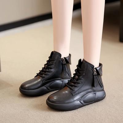 Универсальная повседневная спортивная обувь с высоким берцем для женщин на осень и зиму 2024 года, новые толстые плюшевые женские вулканизированные туфли Trafza