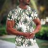 Summer Coconut Tree 3D Printed T-Shirt Streetwear Short Sleeve Round Neck Cool T-Shirt for Men Hawaiian Top