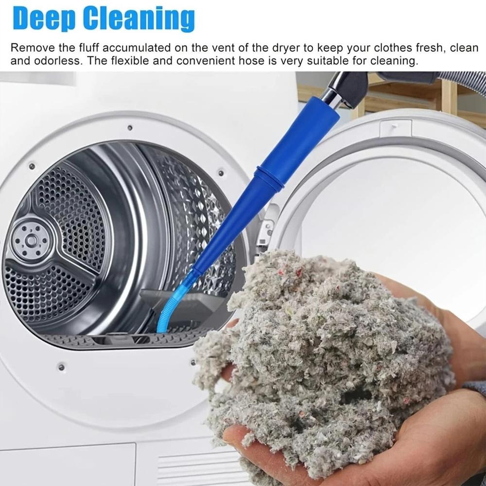 Комплект для очистки вентиляционных отверстий сушильной машины Вакуумная насадка Гибкая сушилка для удаления ворса с направляющей проволокой Шланг для очистки сетки от ворса сушильной машины