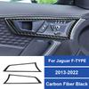 2PCS/SET Real Carbon Fiber Car Inner Door Handle Frame Decorative Sticker For Jaguar F-Type 2013-2022 Car Interior Accessories