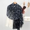 Supply gradual change rhombus tie-dye scarf women's literary versatile cotton and linen silk scarf thin sunscreen shawl bag headscarf