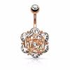Clear Surgical Steel Trendy Rose Belly Buttoning Women Sexy Body Piercing Jewelry Belly Button Rings