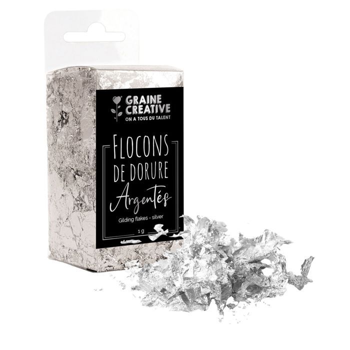 Flocons de dorure - GRAINE CREATIVE - Or/Argent - Multicolore - 8x4x4 cm - Décoratif
