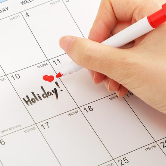 Большой настенный календарь 2025 года, двухсторонний, стираемый влажным и сухим способом, ежегодный планировщик, ламинированное расписание с маркером, клей для домашнего офиса, класса