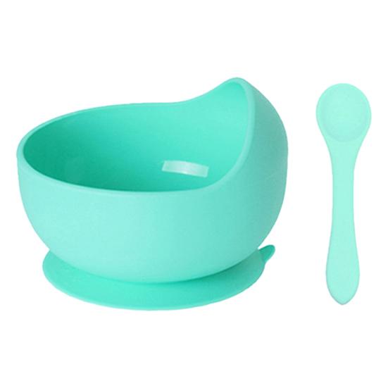 2 шт./компл., детская силиконовая присоска с ложкой, пищевой класс, без бисфенола А, микроволновая печь, посудомоечная машина, безопасная для детей, самостоятельная кормушка, миска для еды, контейнер для еды