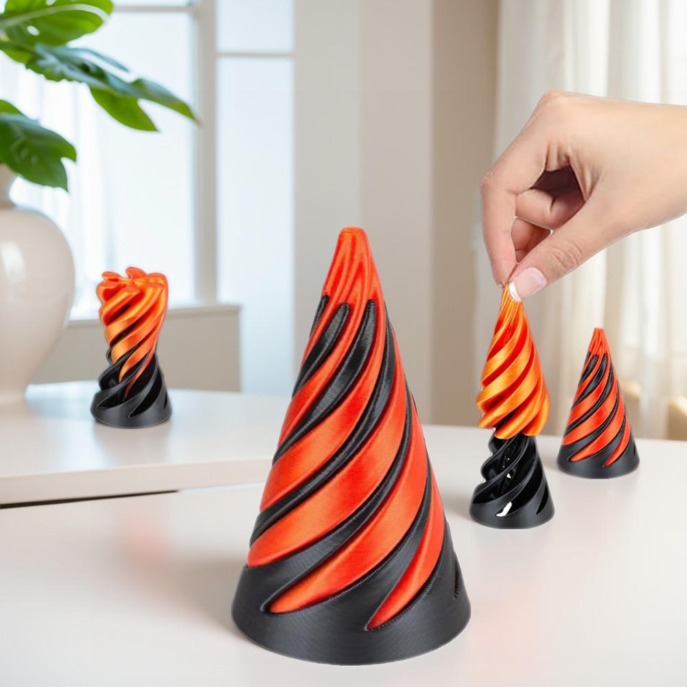 3D-печатная спиральная конусная игрушка, невозможная пирамида, сквозная скульптура, сквозная пирамида, игрушка-фиджет, мини-вихревая нить, иллюзия
