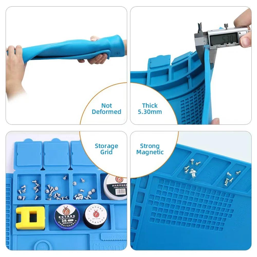 Silicone Soldering Pad Insulation Heat-Resistant Soldering Station Silicon Soldering Mat Work Pad Electronic Phone Watch Repair