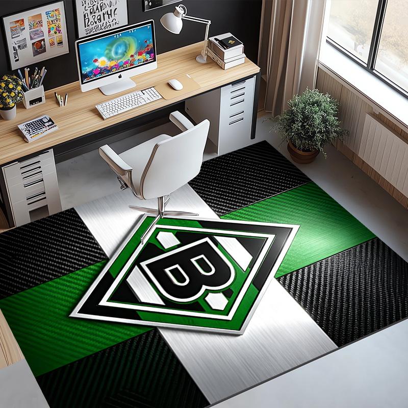 Borussia Monchengladbach Pattern Rug, Indoor/Outdoor Mat, for Picnic, Gameroom, Bedroom, Office, Living Room, Home Decor Carpet, Birthday Gift