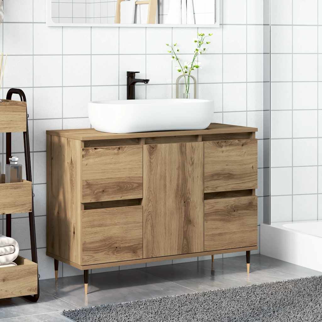 Bathroom Cabinet Artisan Oak 80x33x60 cm Particleboard