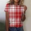 3D-печатная забавная клетчатая футболка для женщин, красочные геометрические графические футболки, летние топы Harajuku с круглым вырезом, футболки с короткими рукавами