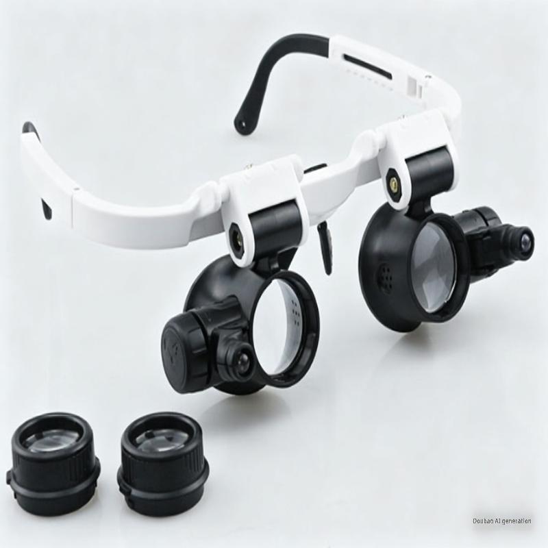 Magnifying Glass With Led Light Head-Wearing Glasses Jewelry Loupe Welding Soldering Tools 8X 15X 23X