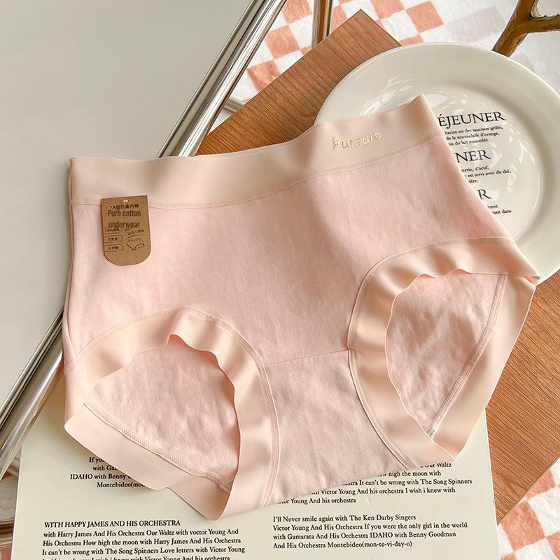 Женское нижнее белье из чистого хлопка категории А — антибактериальное, со средней/высокой талией, бесшовное и удобное, облегающее бедра