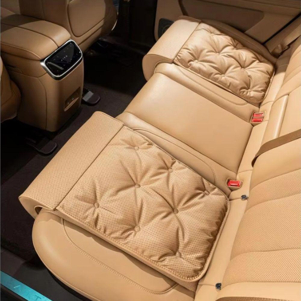 Nappa Leather Car Seat Cover Suede Cover Seat Extension Pad Leg Cushion Mat Leg Support