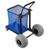 Beach Cart with Large Wheels for Sand, 75 kg Load Capacity, Heavy Duty Folding Beach Wagon with 320 mm Balloon Wheels, Storage Bag, 180° Adjustable