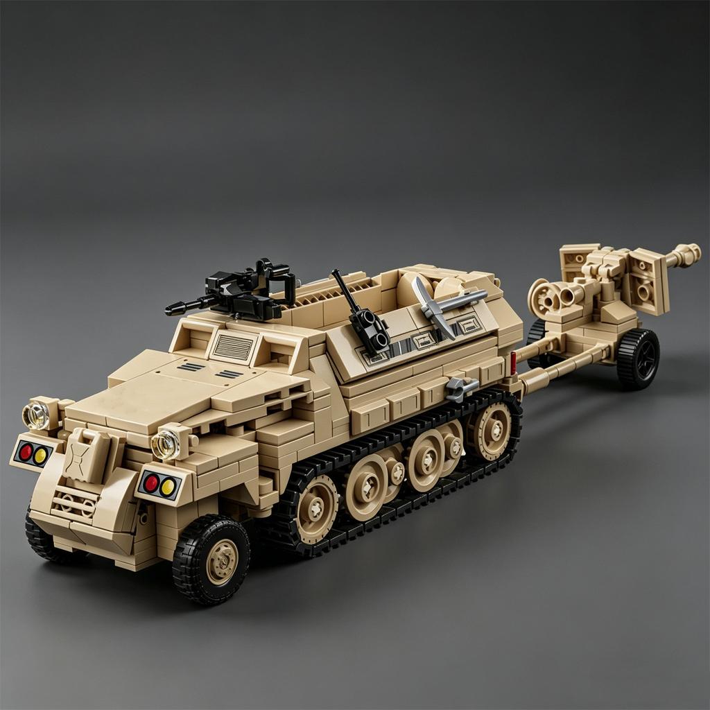 MOC Figurine Toy tank transport vehicle half track armored vehicle puzzle assembly building block car truck Sd.Kfz.251