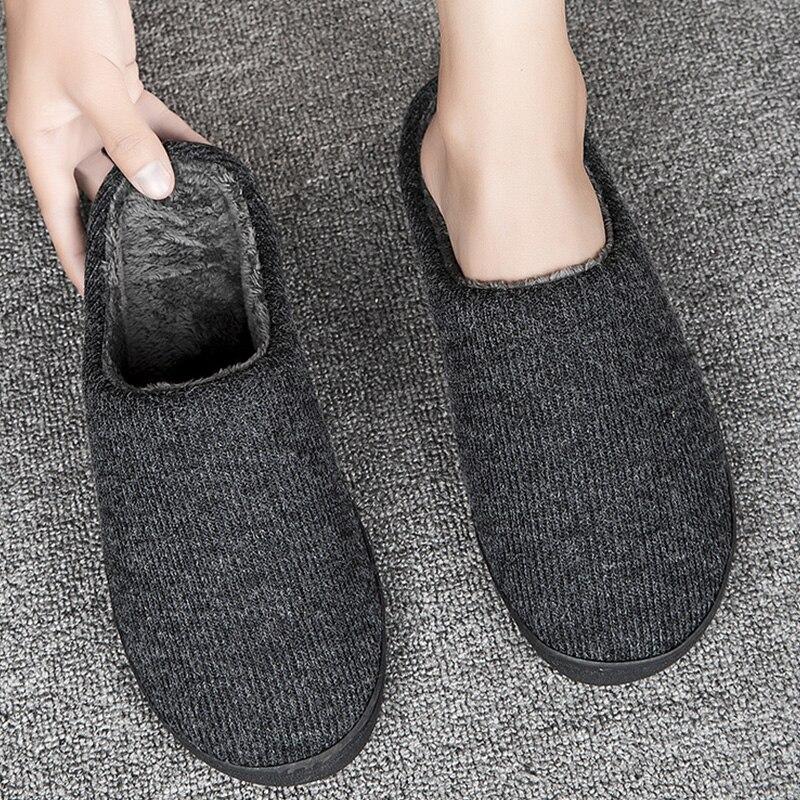 Мужские тапочки, полосатая вельветовая домашняя обувь унисекс, осенне-зимние теплые женские тапочки из пены с эффектом памяти, домашняя нескользящая обувь