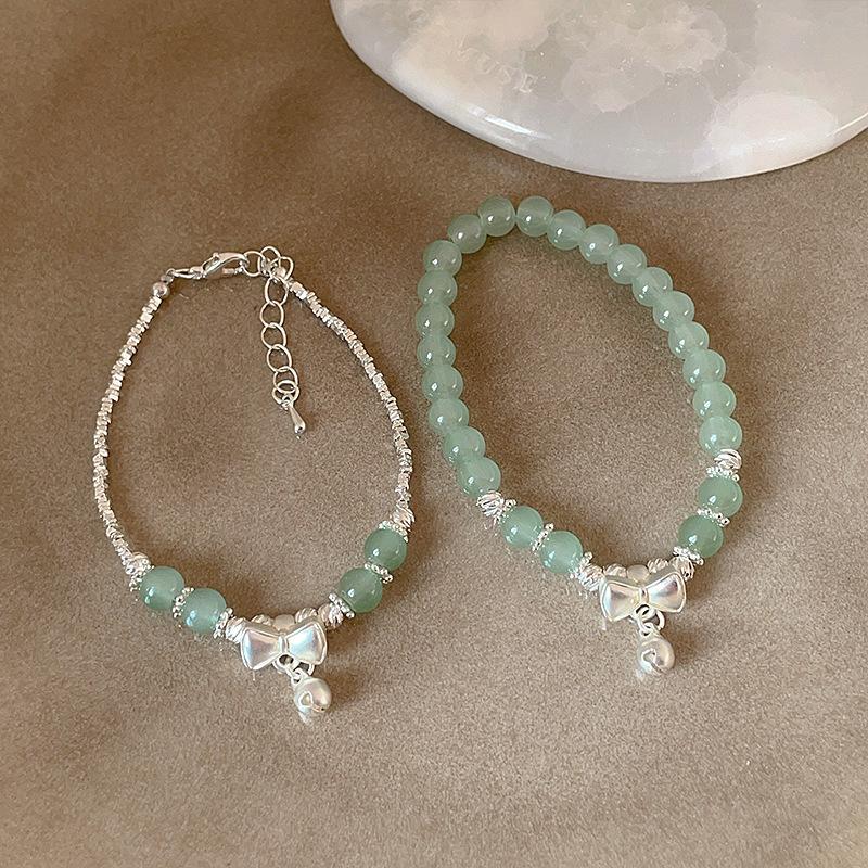 Маленький свежий бант сломанный серебряный браслет из бисера женский национальный стиль новый китайский стиль изысканный индивидуальный универсальный браслет ювелирные изделия