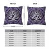 Tree Of Life With Triquetra Amethyst And Silver Square Pillowcase Cushion Cover Pillow Case Throw Pillow Cover for Home Sofa