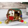 Brass Auto Rickshaw Multicolor Gemstone Handwork Statue Home Decor Fantasy Showpiece Gift.,7.6 X 6.4 Cm