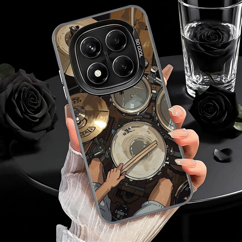Барабанная установка Рок-музыка Мягкий чехол для телефона для Xiaomi Redmi Note 13 14 15 Pro Plus 12S 12 11S 11 11T 10S 10 Ударопрочный чехол Задняя крышка