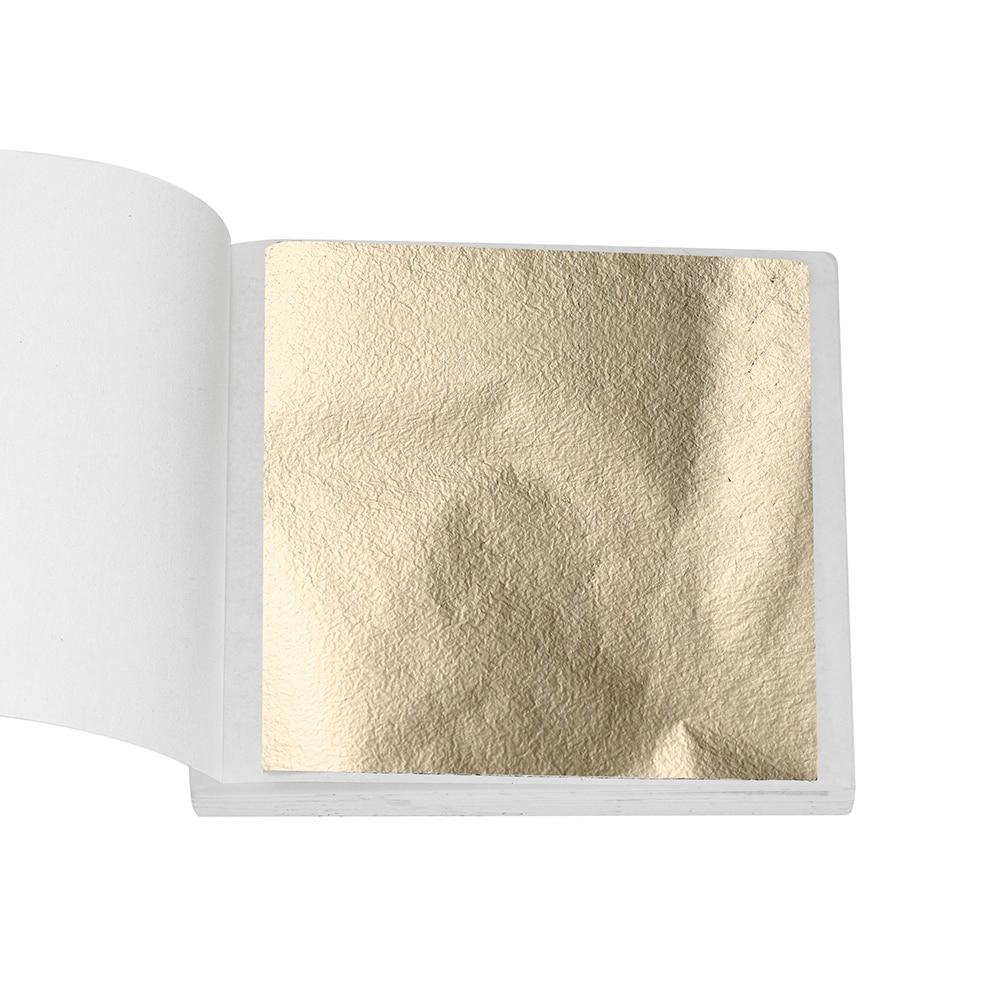 100Sheets Imitation Gold Foil Paper Leaf Gilding Epoxy Resin Fillings for DIY Epoxy Resin Mold Crafts Nail Art Home Decorations