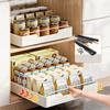 Punch-Free Drawout Basket Mute Slide Rail Cupboard Storage Baskets Home Metal Organization Shelves Kitchen Seasoning Storage Box