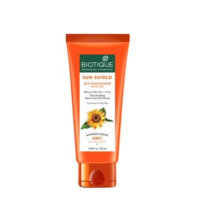Солнцезащитный матирующий гель-крем SPF 50+ 50 мл | Защита от UVB UVA | Аюрведическое подсолнечное и кокосовое масло