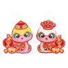 Cartoon Snake Year Door Stickers Paper Wall Window Stickers  Living Room