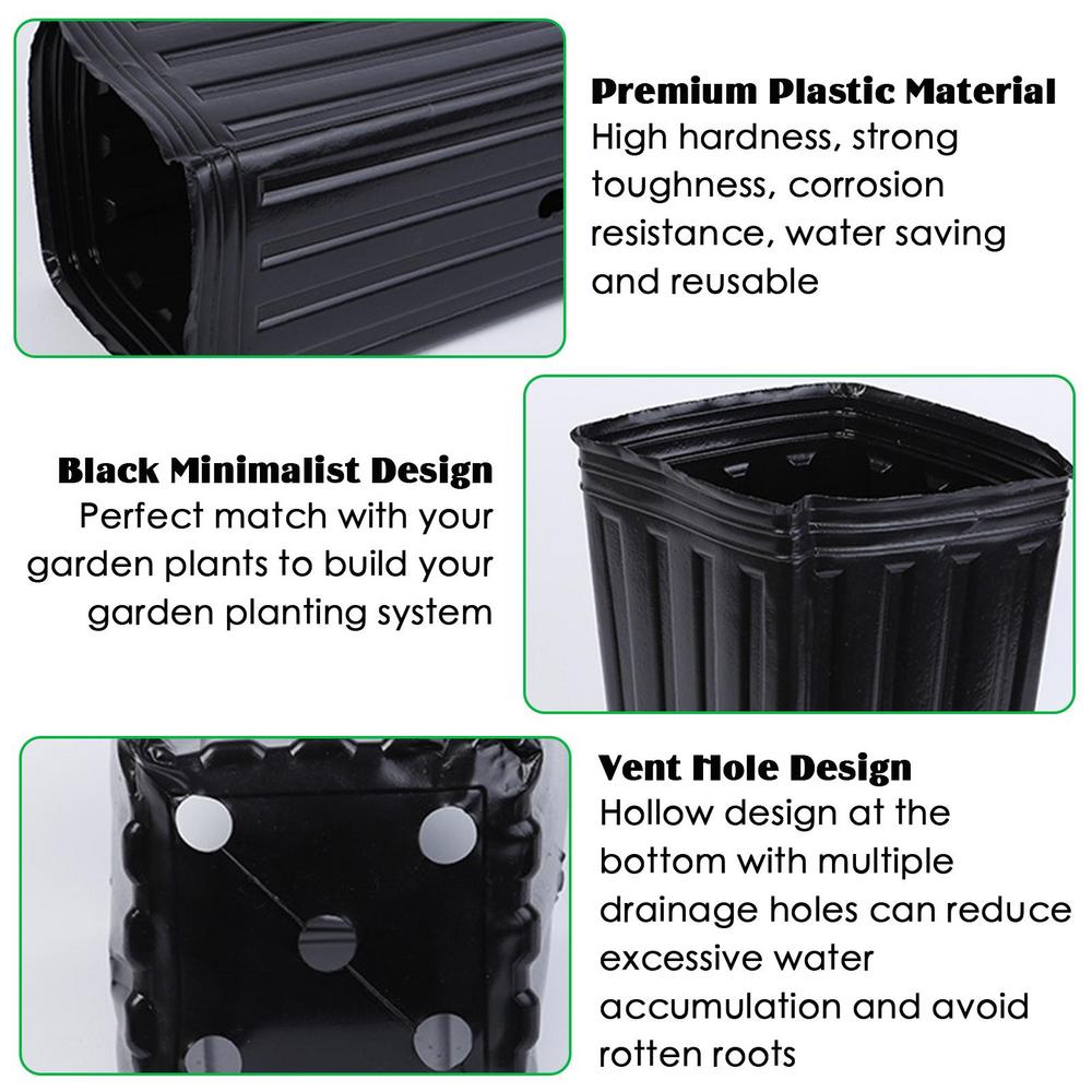 20 шт. Высокий горшок для дерева Глубокий питомниковый горшок для дерева Контейнер для рассады цветов с дренажными отверстиями Многоразовый для большого растения