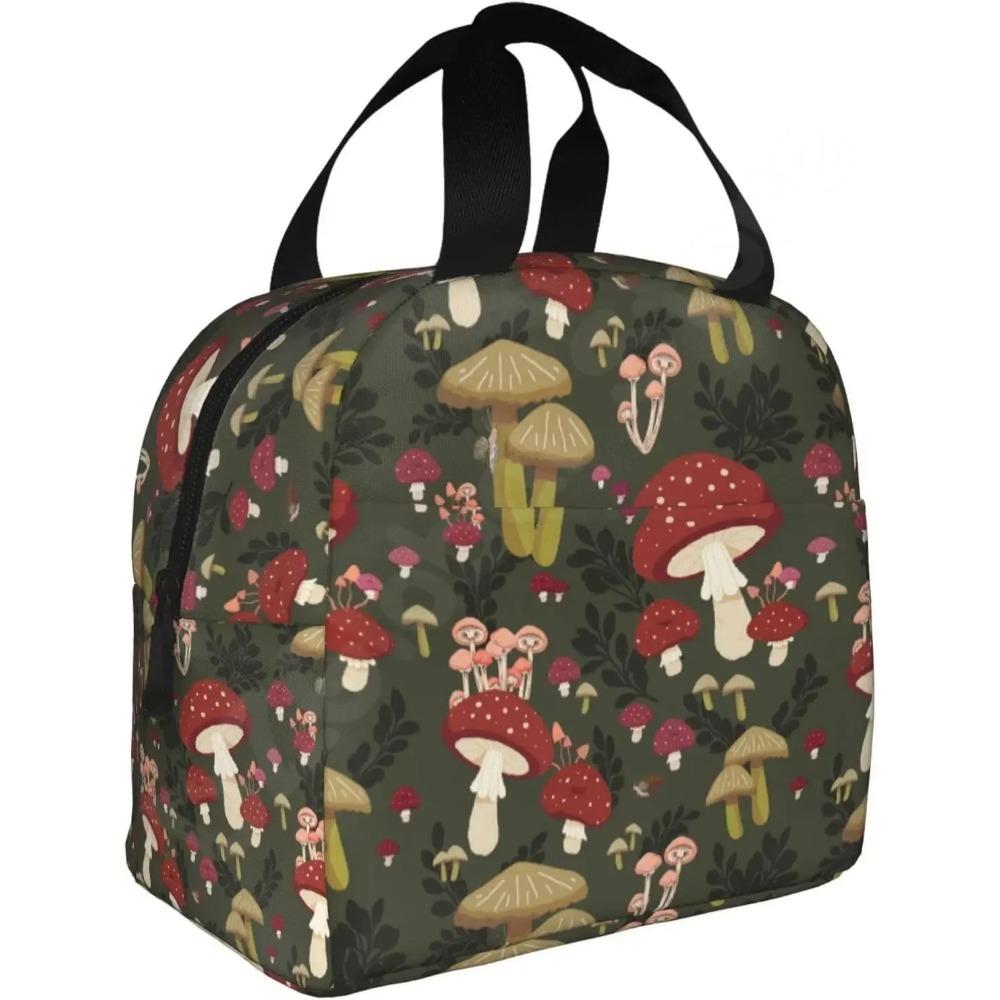 Сумка для ланча для женщин и мужчин с изображением грибов, многоразовая, изолированная, охлаждающая, ланч-бокс, милый, забавный контейнер, держатель для ланча, портативная сумка