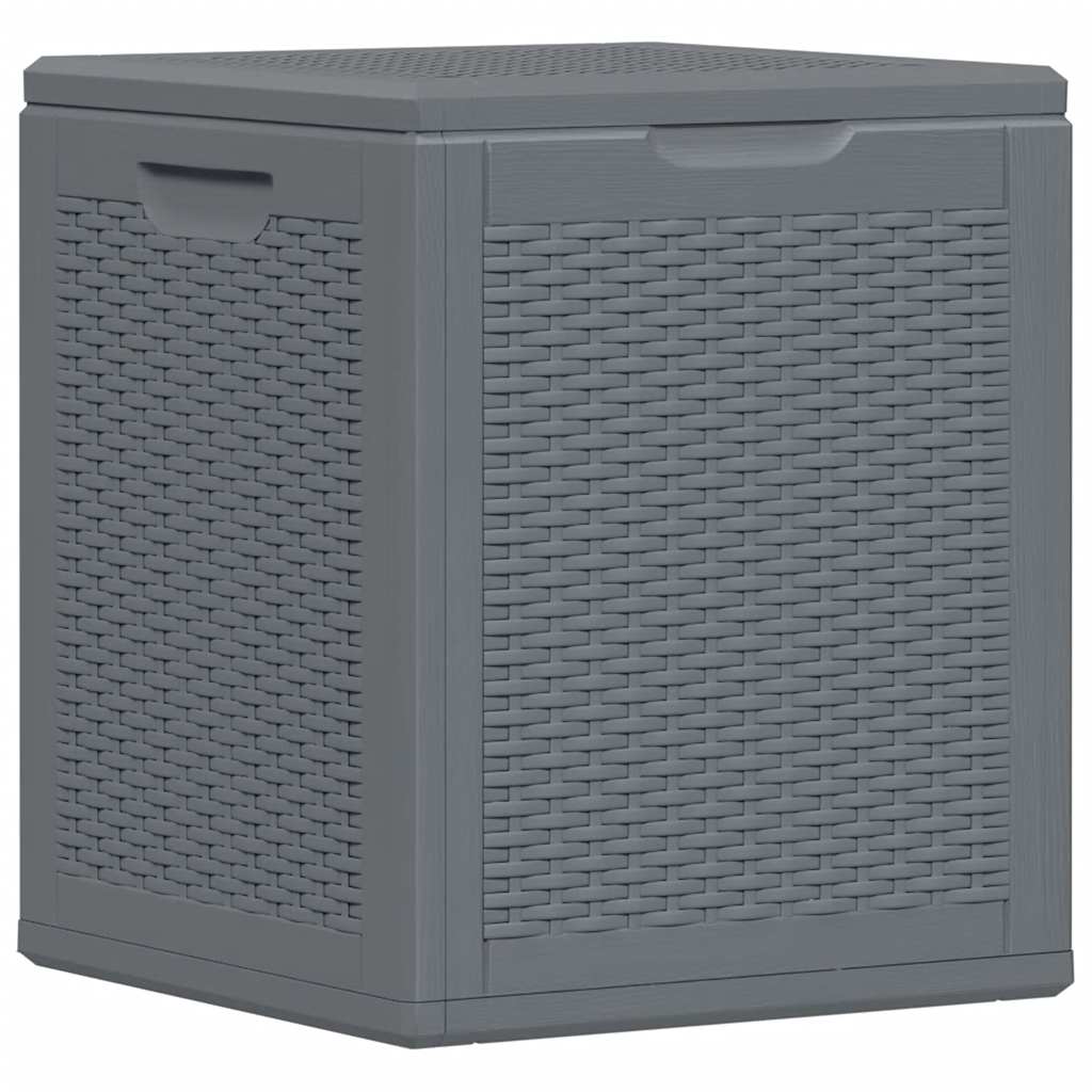 Garden Storage Box Grey PP Rattan Style 90 L