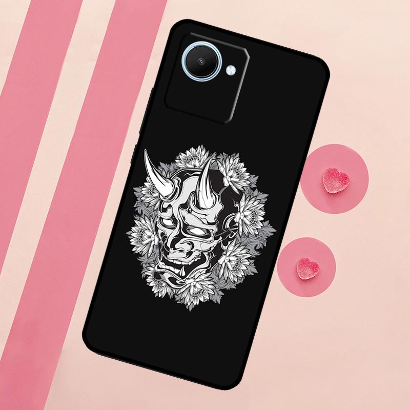 Японская маска демона Они Ханнья для Realme 11 Pro Plus 10 9 GT Neo 5 3 3T C11 C15 C25s C21Y C30 C31 C33 C35 C53 C55