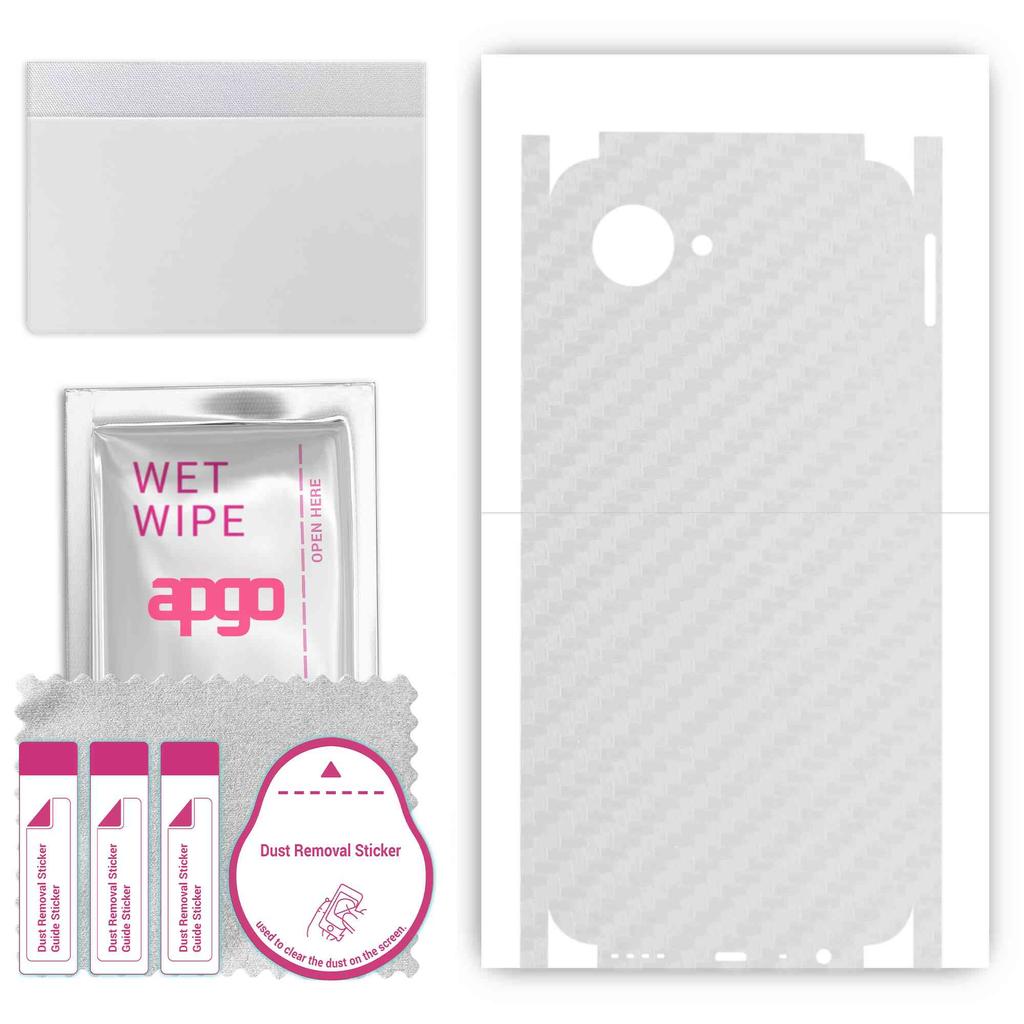 apgo Protective Skin Sticker for the Back+sides Compatible with Realme C30, Full Wrap Film, Foil, Vinyl - Pattern Transparent Carbon
